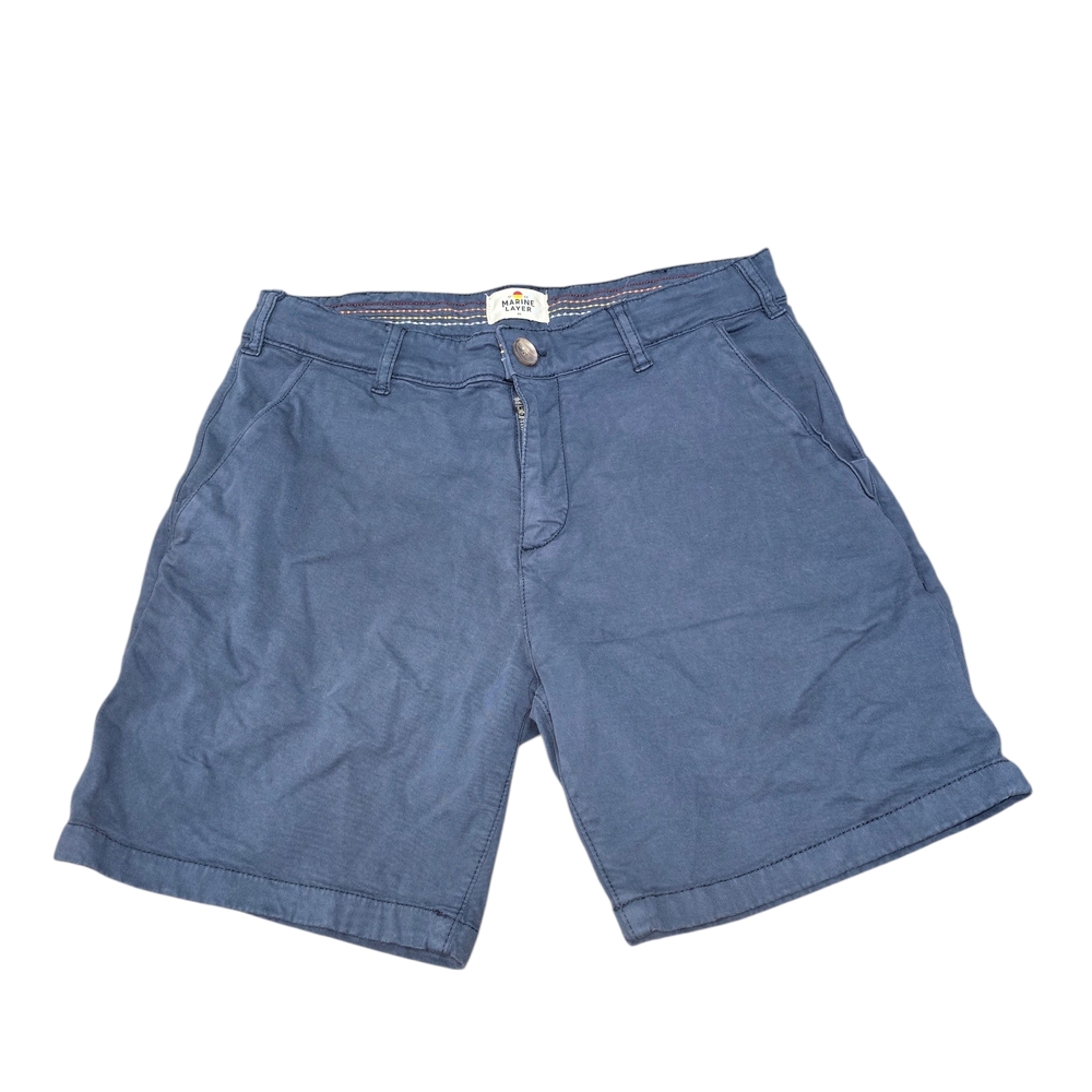 Marine Layer Navy Shorts with Multicolor Stitching